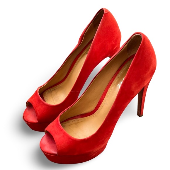 Schutz Platform Peep Toe Heels Red Size 7 (EU 38) - Picture 4 of 8